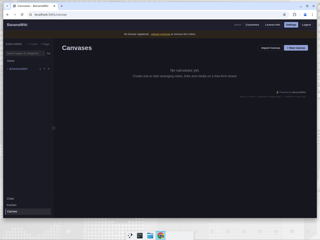BananaWiki visual canvas for node-link diagrams