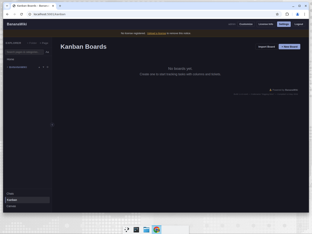 BananaWiki Kanban boards for task management